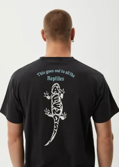 T-Shirts<Afends Reptilian  - Heavyweight Boxy Tee Stone Black