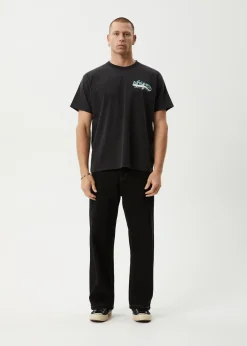 T-Shirts<Afends Reptilian  - Heavyweight Boxy Tee Stone Black
