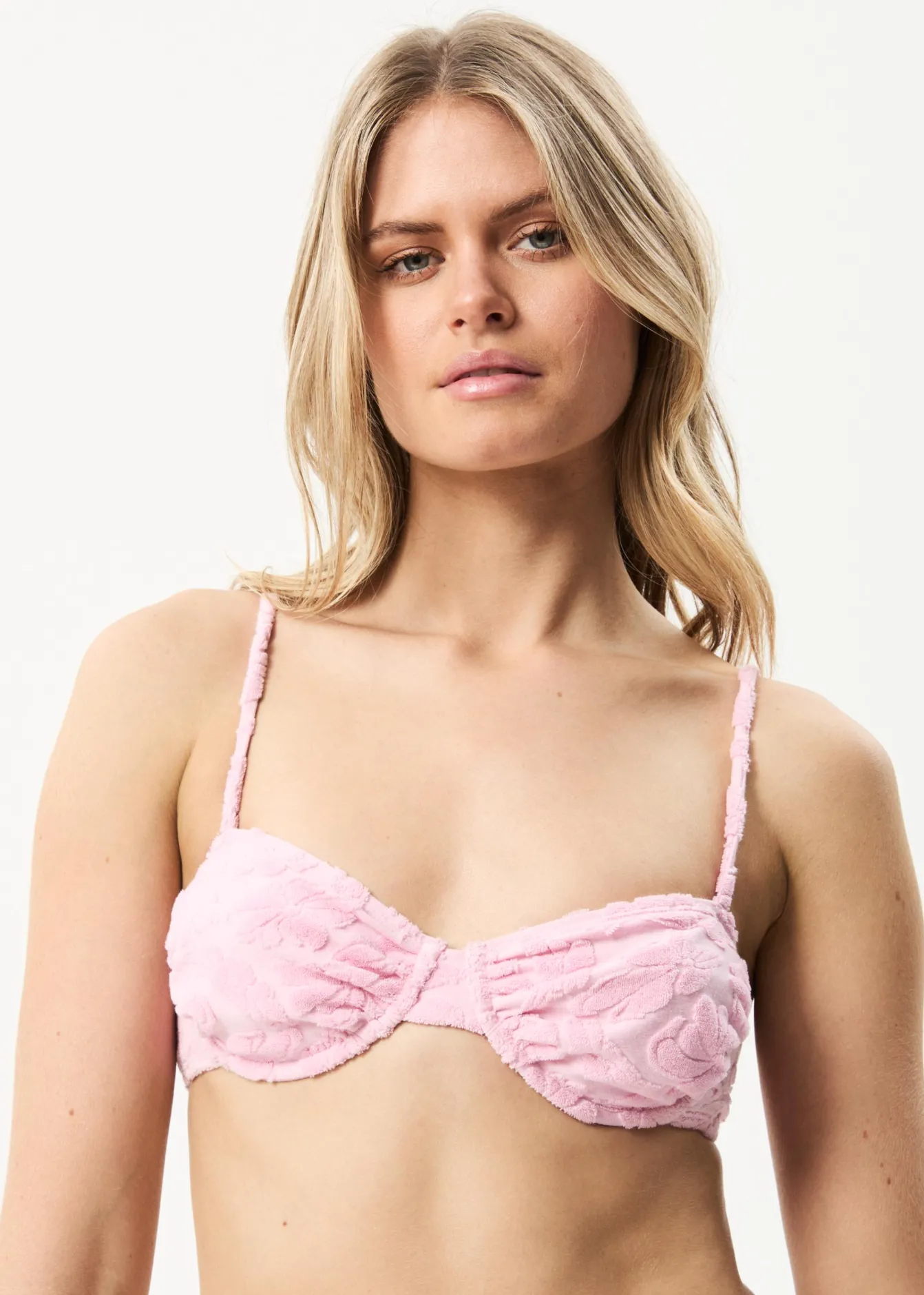 Swimwear<Afends Rhye - Terry Bikini Top Powder Pink