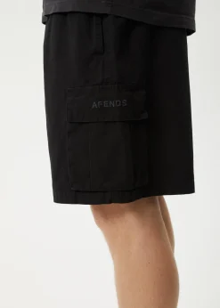 Shorts<Afends Ripped Out 98  - Oversized Cargo Short 20" Black