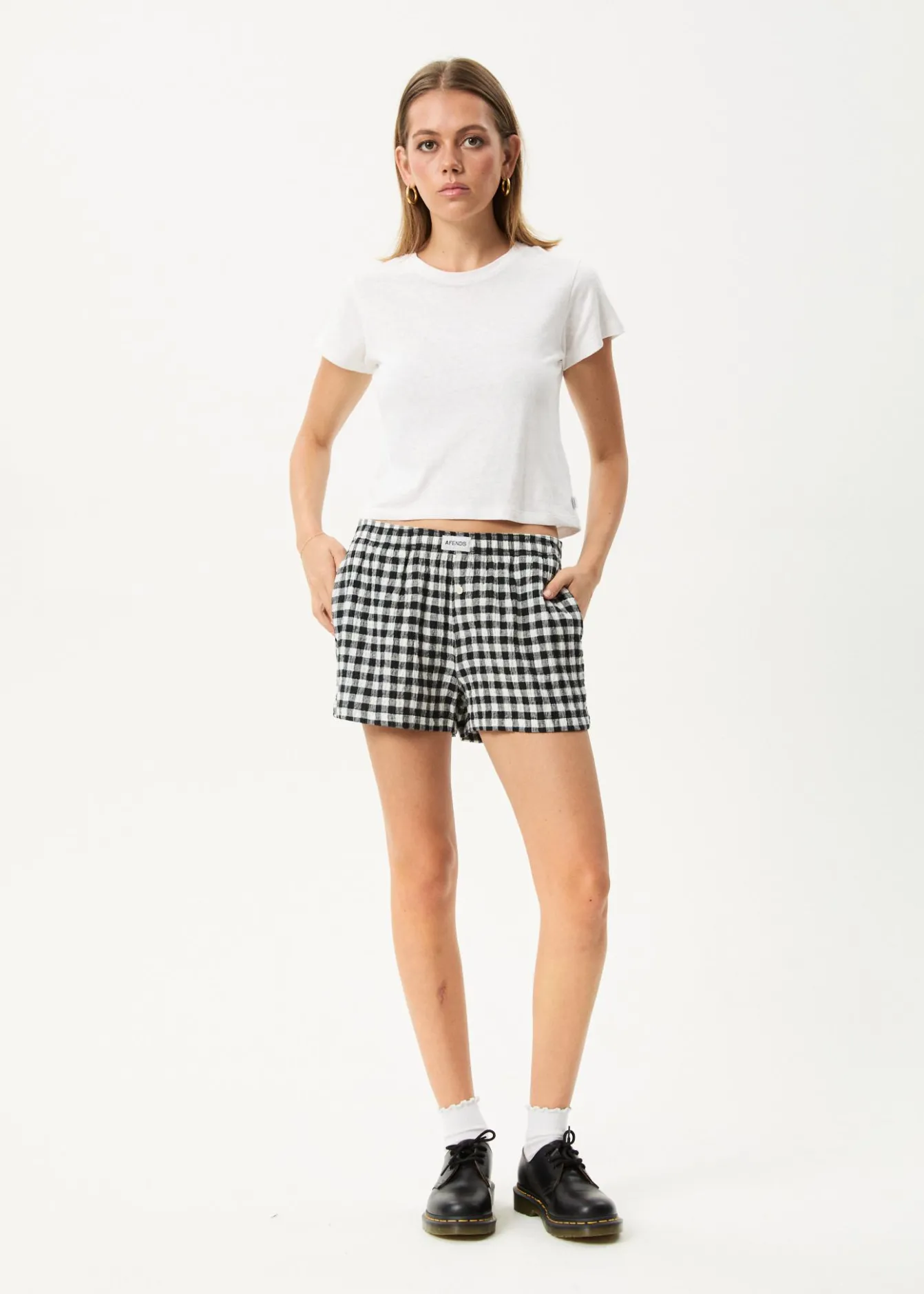 Sets & Co-Ords|Shorts<Afends Rowan - Seersucker Boxer Short Black / White