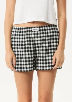 Sets & Co-Ords|Shorts<Afends Rowan - Seersucker Boxer Short Black / White