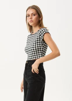 Sleeveless|Sets & Co-Ords<Afends Rowan  - Seersucker Top Black / White