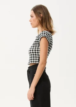 Sleeveless|Sets & Co-Ords<Afends Rowan  - Seersucker Top Black / White