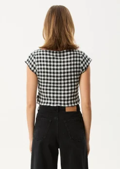 Sleeveless|Sets & Co-Ords<Afends Rowan  - Seersucker Top Black / White