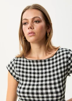 Sleeveless|Sets & Co-Ords<Afends Rowan  - Seersucker Top Black / White
