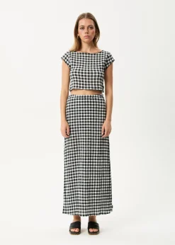 Sleeveless|Sets & Co-Ords<Afends Rowan  - Seersucker Top Black / White