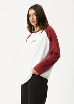 Long Sleeve|Essentials<Afends Ryan  -  Oversized Long Sleeve Raglan Tee Burgundy