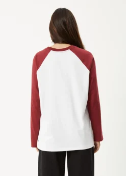 Long Sleeve|Essentials<Afends Ryan  -  Oversized Long Sleeve Raglan Tee Burgundy