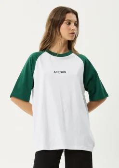 Tees & Shirts|Essentials<Afends Ryan  - Oversized Raglan Tee Hunter Green