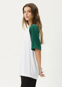 Tees & Shirts|Essentials<Afends Ryan  - Oversized Raglan Tee Hunter Green
