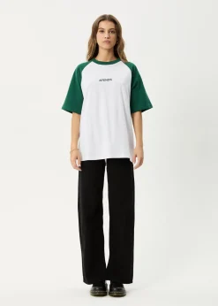 Tees & Shirts|Essentials<Afends Ryan  - Oversized Raglan Tee Hunter Green