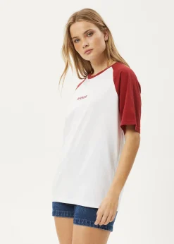 Tees & Shirts|Essentials<Afends Ryan  - Oversized Raglan Tee Ketchup