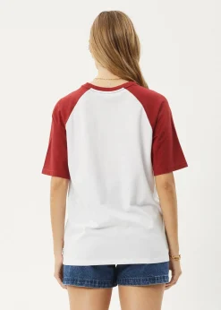 Tees & Shirts|Essentials<Afends Ryan  - Oversized Raglan Tee Ketchup