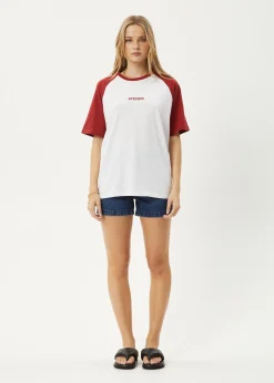 Tees & Shirts|Essentials<Afends Ryan  - Oversized Raglan Tee Ketchup