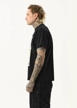 T-Shirts<Afends Sadworld  - Heavyweight Boxy Tee Black