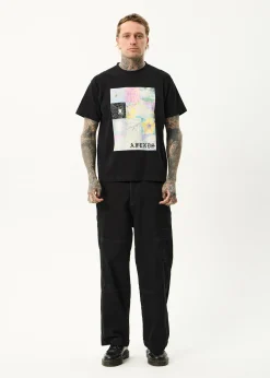 T-Shirts<Afends Sadworld  - Heavyweight Boxy Tee Black
