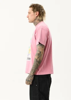 T-Shirts<Afends Sadworld  - Heavyweight Boxy Tee Washed Marrakesh
