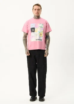 T-Shirts<Afends Sadworld  - Heavyweight Boxy Tee Washed Marrakesh