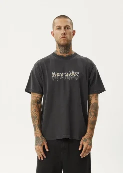 T-Shirts<Afends Scorched  - Heavyweight Boxy Tee Stone Black