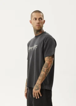 T-Shirts<Afends Scorched  - Heavyweight Boxy Tee Stone Black