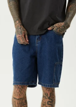 Shorts<Afends Scorched Harper  - Denim Baggy Workwear Short 22" Authentic Blue