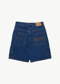 Shorts<Afends Scorched Harper  - Denim Baggy Workwear Short 22" Authentic Blue