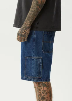 Shorts<Afends Scorched Harper  - Denim Baggy Workwear Short 22" Authentic Blue