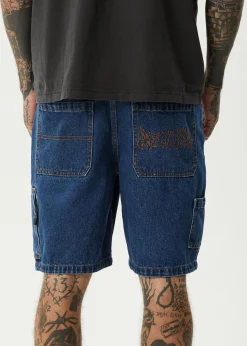 Shorts<Afends Scorched Harper  - Denim Baggy Workwear Short 22" Authentic Blue