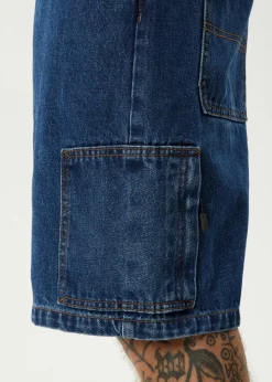 Shorts<Afends Scorched Harper  - Denim Baggy Workwear Short 22" Authentic Blue