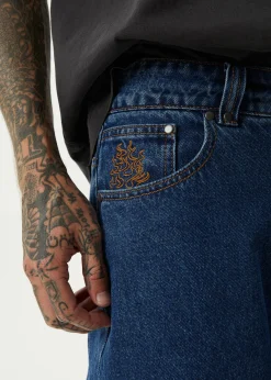 Shorts<Afends Scorched Harper  - Denim Baggy Workwear Short 22" Authentic Blue