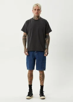 Shorts<Afends Scorched Harper  - Denim Baggy Workwear Short 22" Authentic Blue