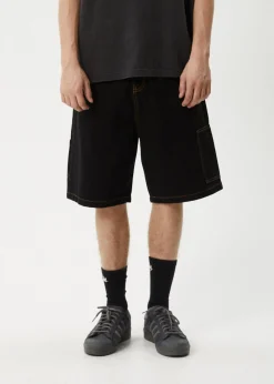 Shorts<Afends Scorched Harper  - Denim Baggy Workwear Short 22" Washed Black