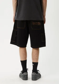 Shorts<Afends Scorched Harper  - Denim Baggy Workwear Short 22" Washed Black