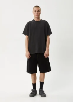 Shorts<Afends Scorched Harper  - Denim Baggy Workwear Short 22" Washed Black