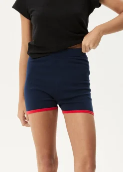 Sets & Co-Ords|Shorts<Afends Set Fire  - Knit Short Navy / Tomato