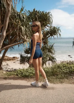 Sets & Co-Ords|Shorts<Afends Set Fire  - Knit Short Navy / Tomato