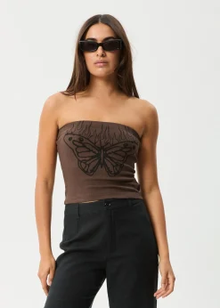 Sleeveless<Afends Set Fire  - Rib Tube Top Coffee