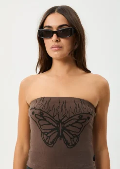 Sleeveless<Afends Set Fire  - Rib Tube Top Coffee