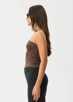 Sleeveless<Afends Set Fire  - Rib Tube Top Coffee