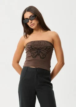 Sleeveless<Afends Set Fire  - Rib Tube Top Coffee