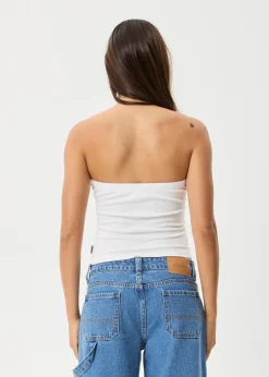 Sleeveless<Afends Set Fire  - Rib Tube Top White