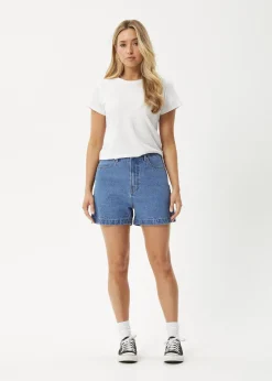 Shorts|Essentials<Afends Seventy Threes  - Denim Short Worn Blue