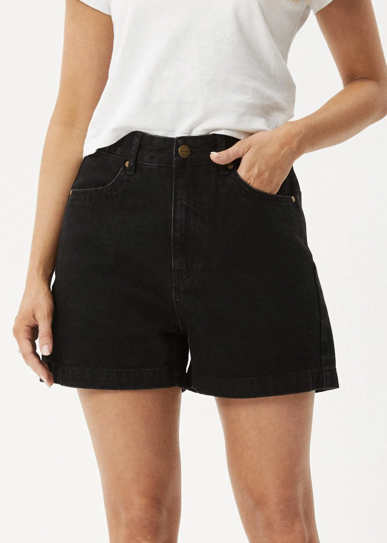 Shorts|Essentials<Afends Seventy Threes - Denim Short Washed Black