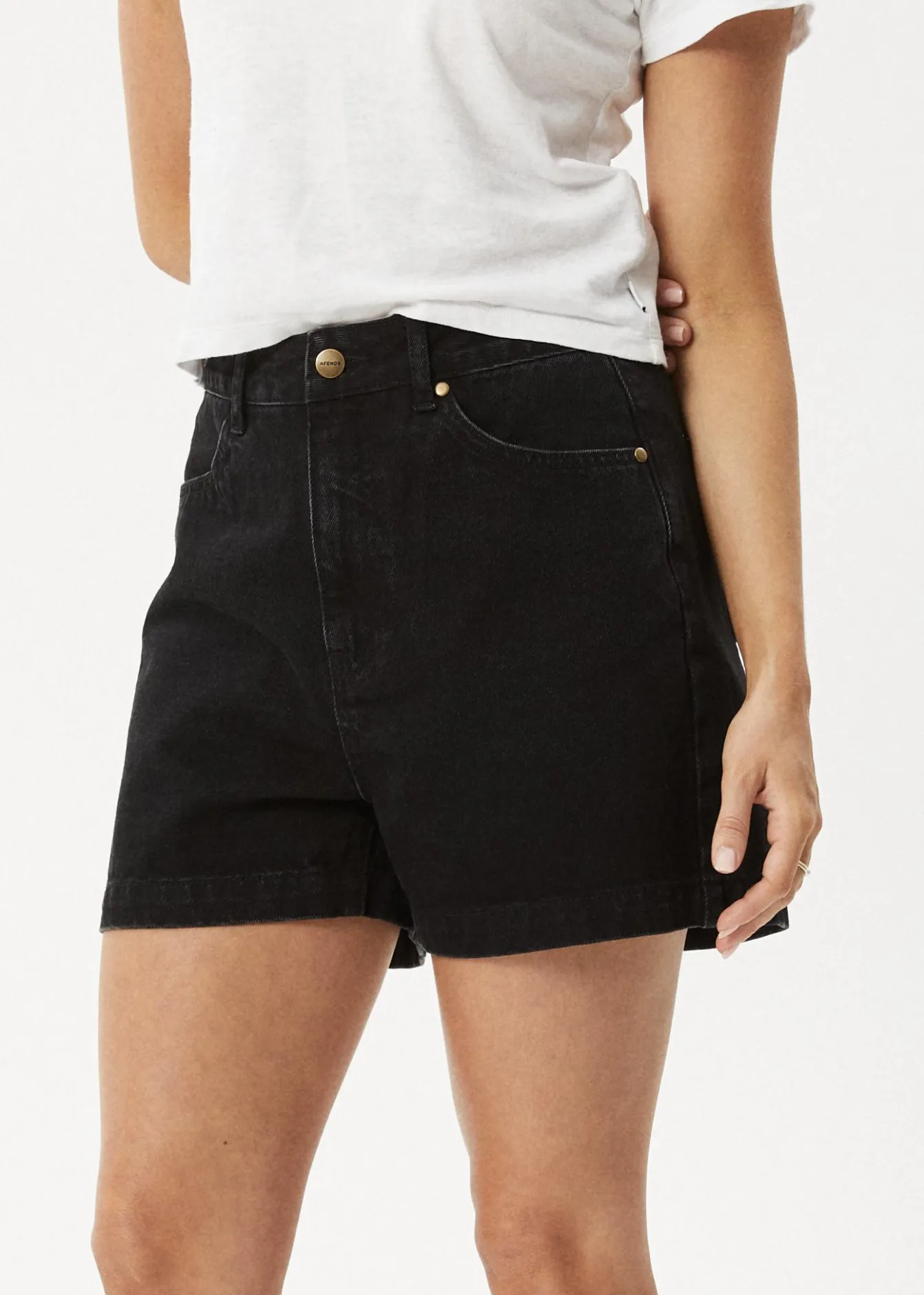 Shorts|Essentials<Afends Seventy Threes - Denim Short Washed Black