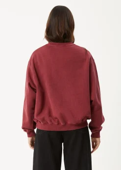 Outerwear<Afends Shapes  -  Crew Neck Jumper Washed Burgundy