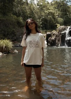 Tees & Shirts<Afends Shapes  -  Oversized Tee Moonbeam