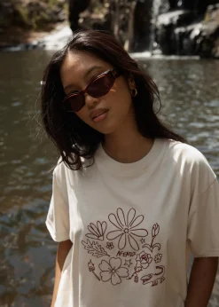 Tees & Shirts<Afends Shapes  -  Oversized Tee Moonbeam