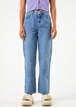 Jeans<Afends Shelby  - Denim Wide Leg Jean Long Worn Blue