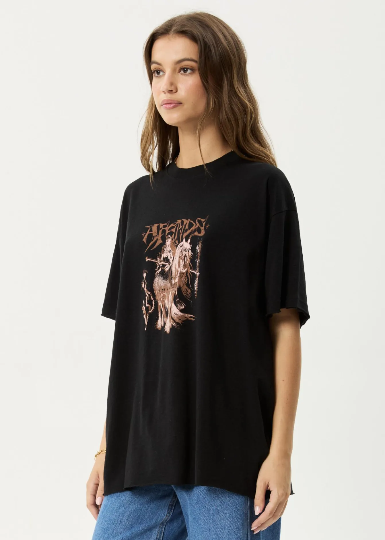 Tees & Shirts<Afends Shield Maiden - Oversized Tee Black